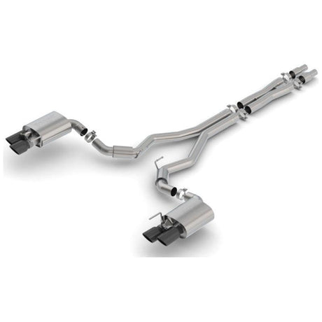 Borla 2018-2023 Ford Mustang GT Cat-Back Exhaust System S-Type Black Chrome Tips w/ Valves