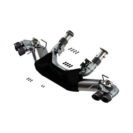 Borla 2020 Chevrolet Corvette C8 6.2L S-Type Exhaust System Dual Round Angle Cut Carbon Fiber Tips