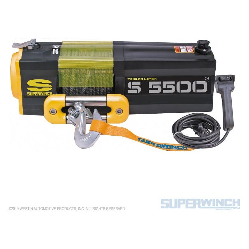 Superwinch 5500 LBS 12V DC 7/32in x 60ft Steel Rope S5500 Winch