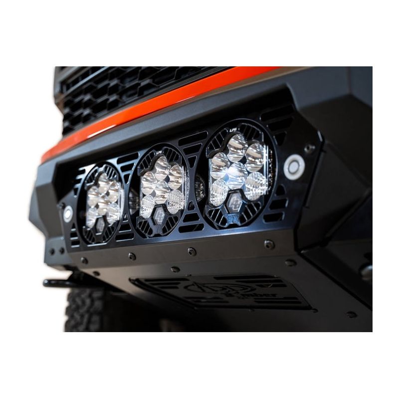 Addictive Desert Designs 2021+ Ford Raptor Bomber Front Bumper w/ 3 Baja Designs LP6 Light Mounts