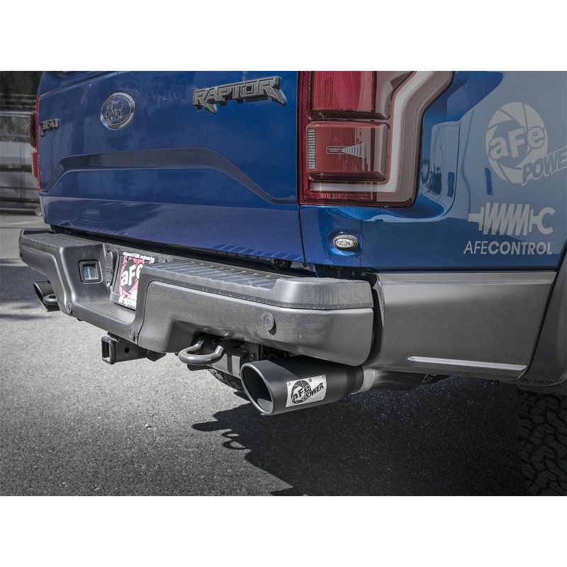 aFe MACH Force-Xp 3in to 3-1/2in 304 SS Cat-Back Exhaust w/Black Tip 17-18 Ford F-150 Raptor V6 3.5L