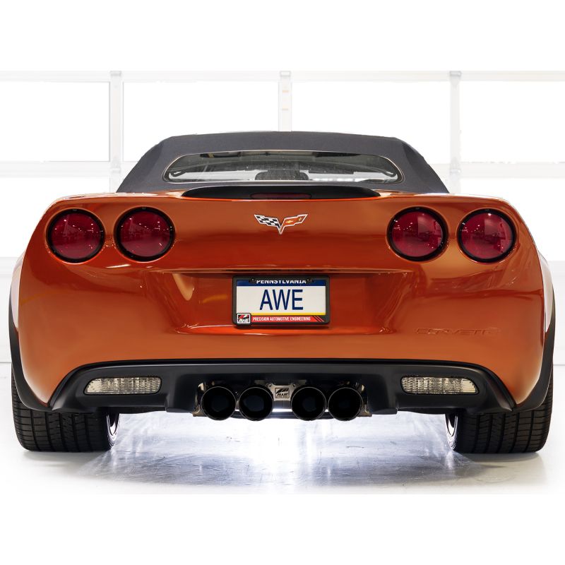 AWE Tuning 05-07 C6 Chevrolet Corvette 6.0L Touring Edition Axleback Exhaust w/ Diamond Black Tips