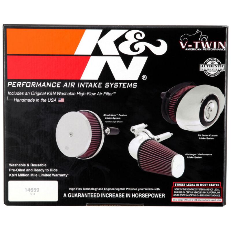 K&N Oval Red 9in Intake System for Harley Davidson