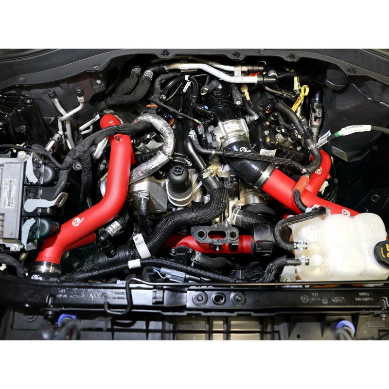 aFe 20-23 Ford Explorer ST V6 3.0L (tt) BladeRunner Aluminum Hot and Cold Charge Pipe Kit - Red