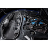 Eventuri Chevrolet Corvette C8 ZR1 hard-top convertible black carbon intake system installed, showcasing sleek performance intake components.
