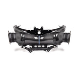 Eventuri Chevrolet Corvette C8 ZR1 hard-top convertible black carbon intake system on a white background.