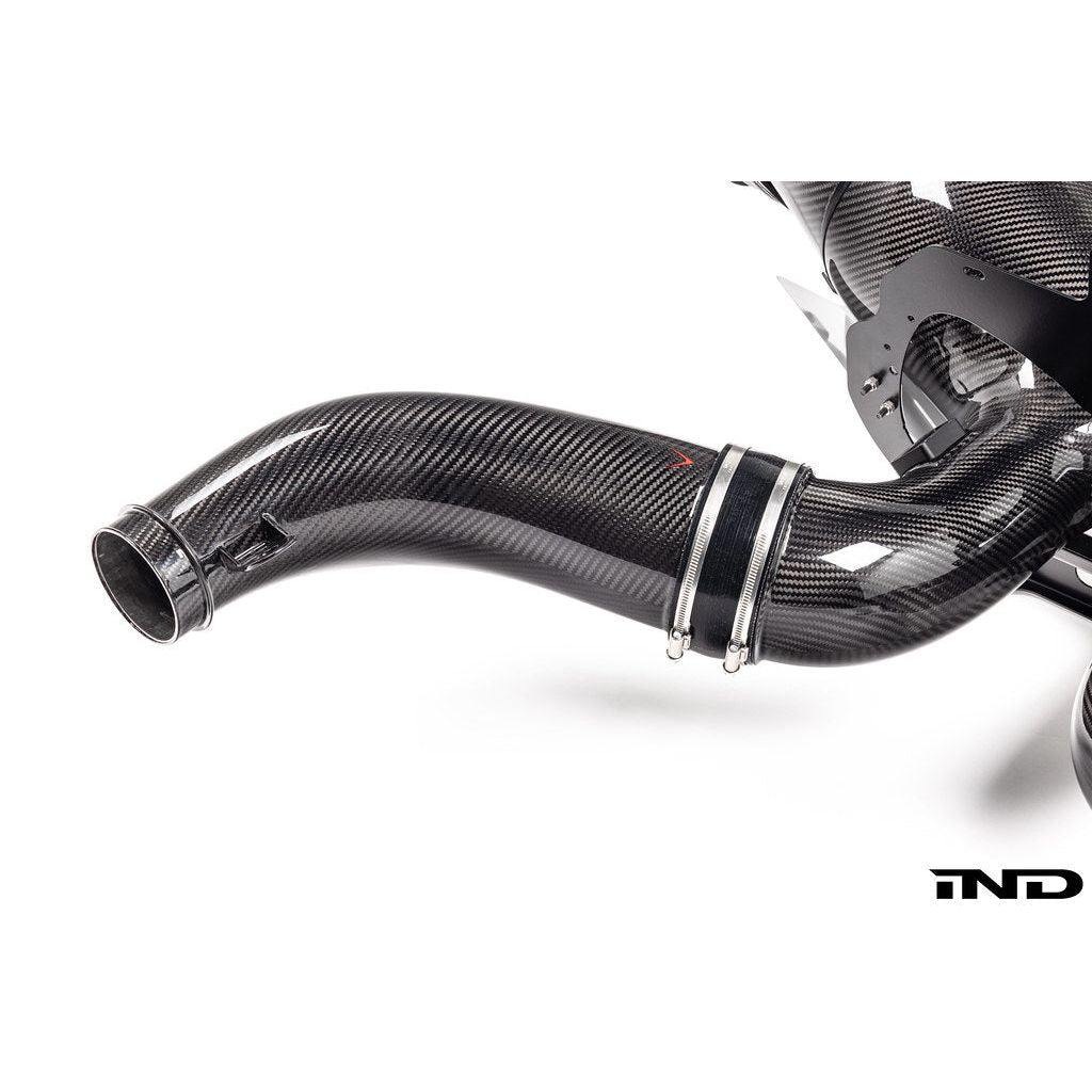 Eventuri Chevrolet Corvette C8 ZR1 hard-top convertible black carbon intake system on white background.