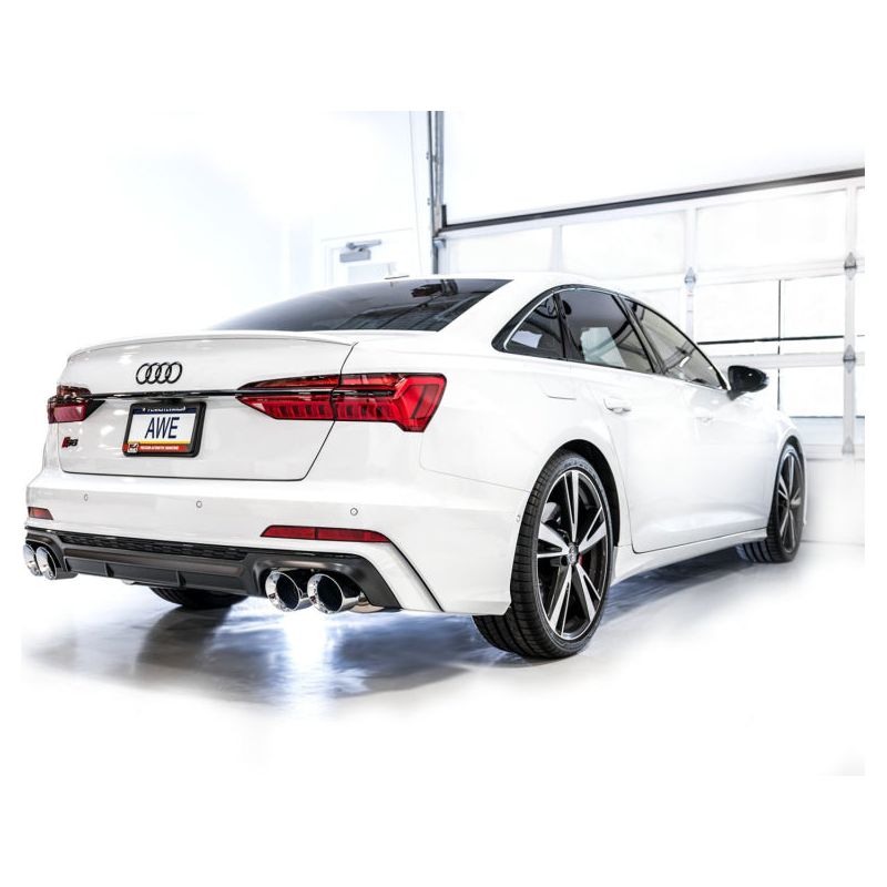 AWE Tuning 19-23 Audi C8 S6/S7 2.9T V6 AWD Touring Edition Exhaust - Chrome Silver Tips