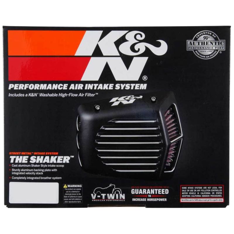 K&N Street Metal Intake System for 01-16 Harley Davidson Softail/Dyna - Shaker Black