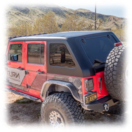 Fastback Hard Top for 2007 - 2018 Jeep JKU | w/ Removable Targa Panel - Turn Offroad