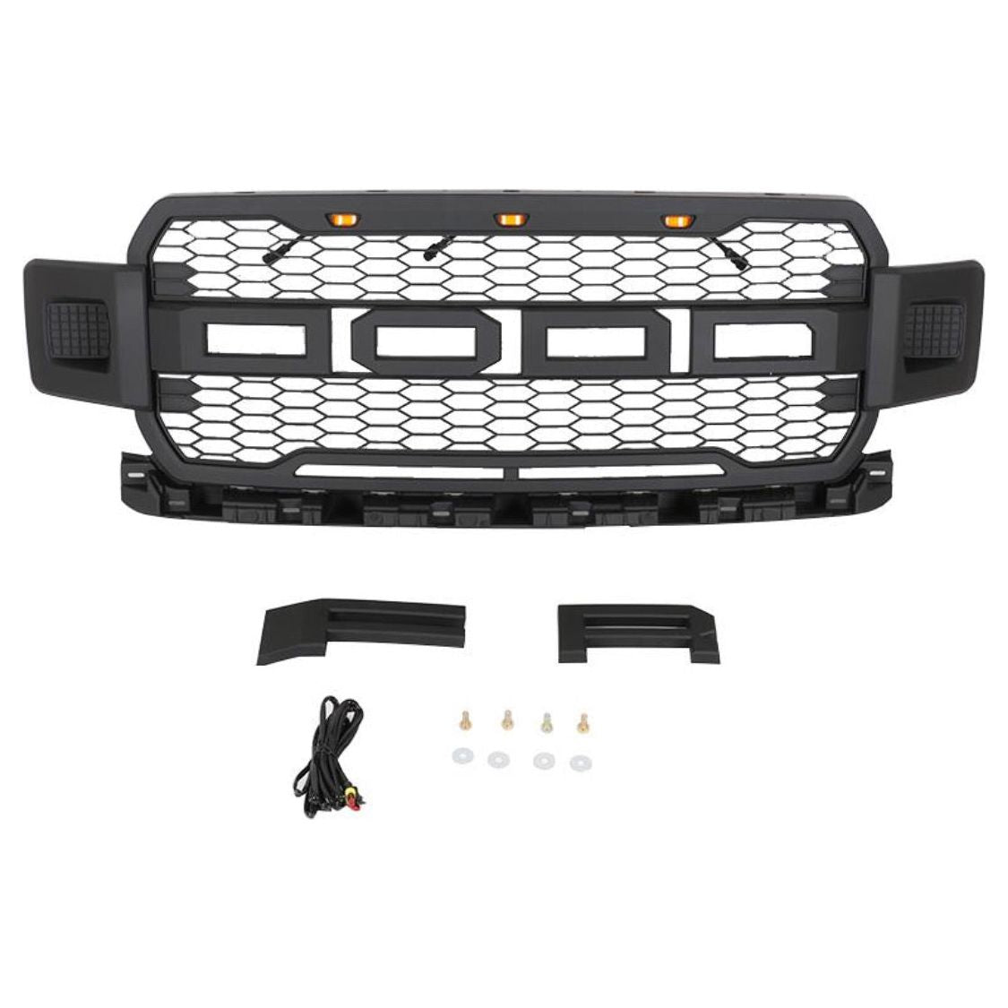 2018-2020 Ford F150 - Raptor Style Grille With 2 Side lights
