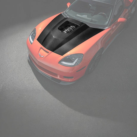Corvette C6 Carbon Fiber ZR1 Style Replacement Hood Panel Cover