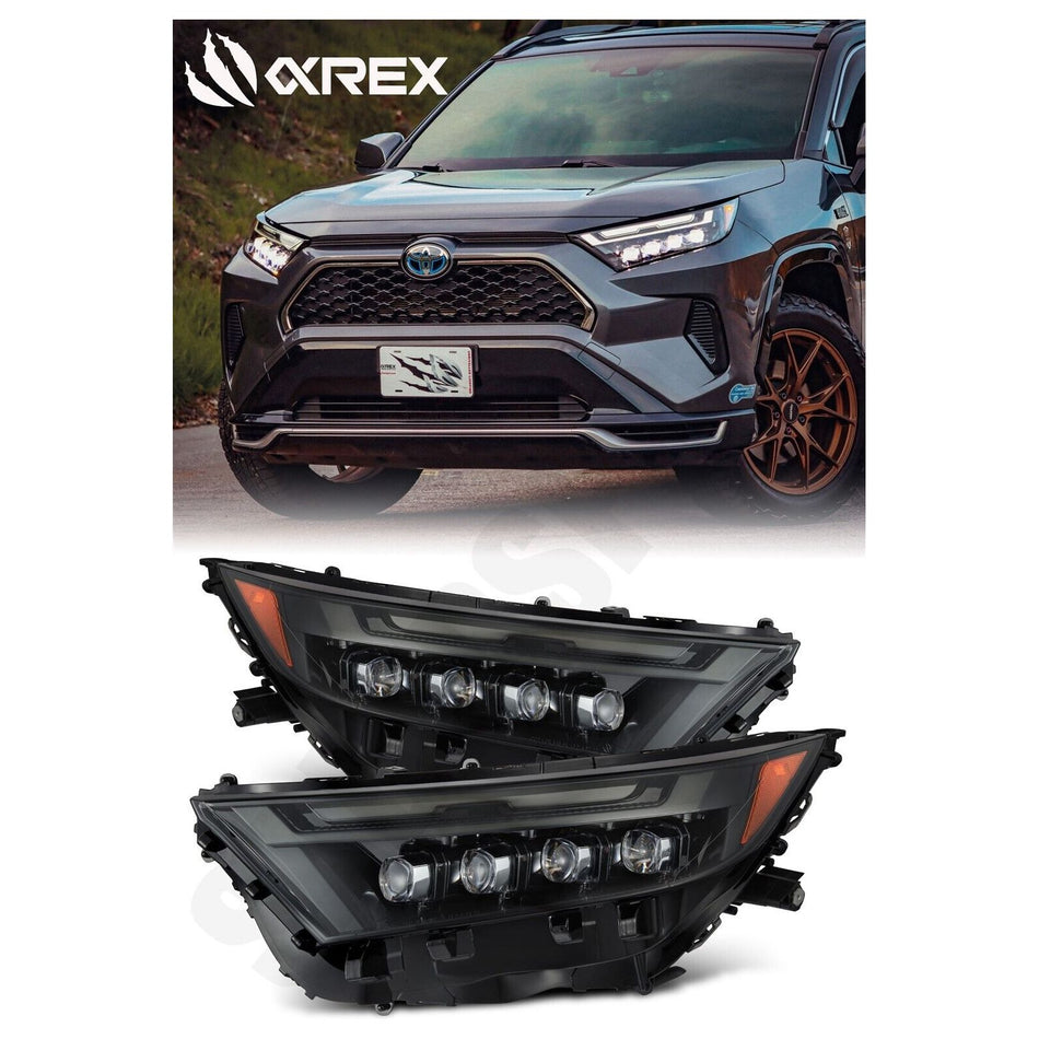 2019-2024 Toyota RAV4 (High Trim) - Alpharex NOVA-Series LED Projector Headlights Alpha-Black