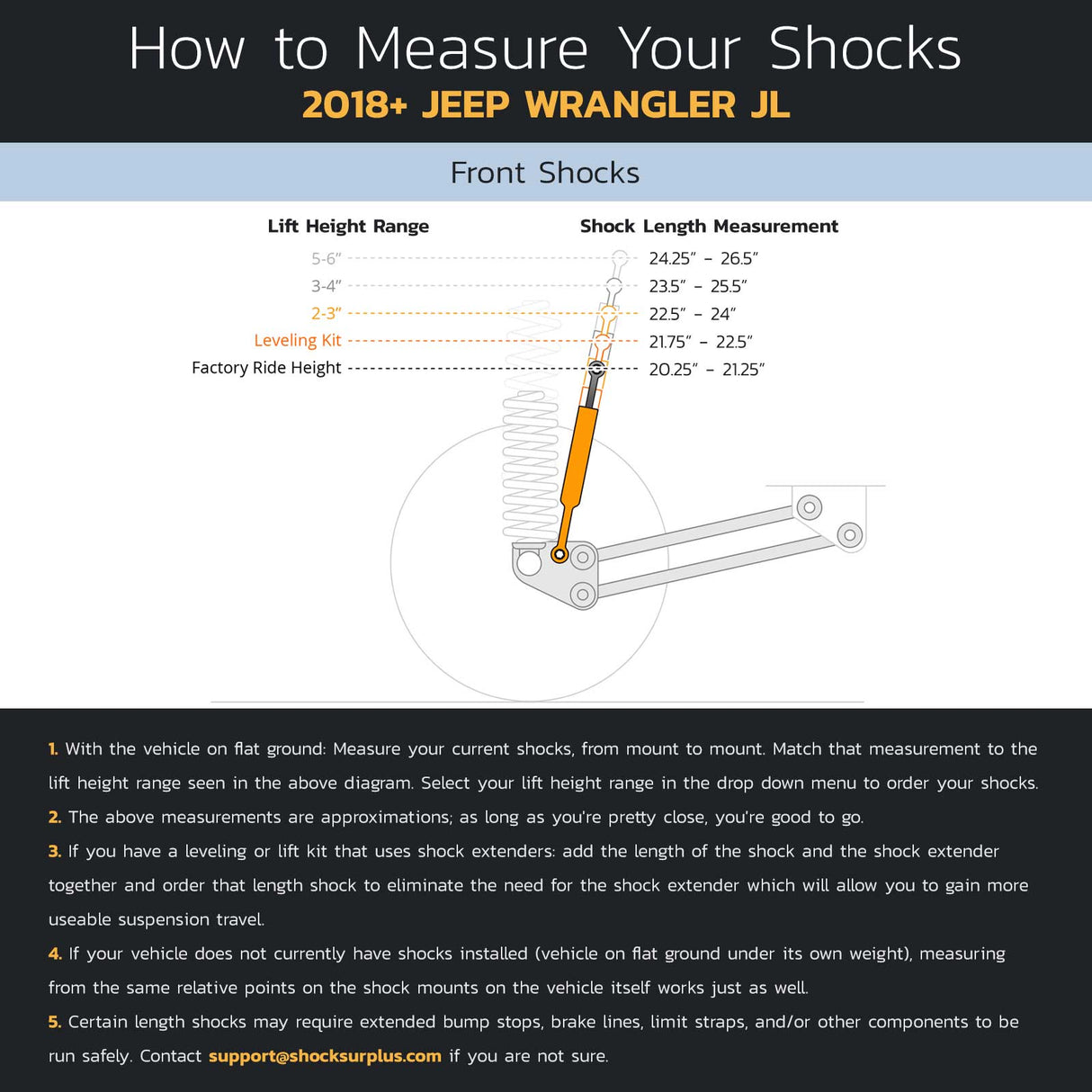 Fox 2.0 Performance Series Shocks Set for 2018-2024 Jeep Wrangler JL 4WD RWD