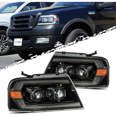 2004-2008 Ford F150 | AlphaRex PRO-Series Projector Headlights Alpha-Black - Truck Accessories Guy