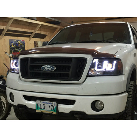 2004-2008 Ford F150 | ANZO Projector Headlights w/ U-Bar Black - 111288 - Truck Accessories Guy