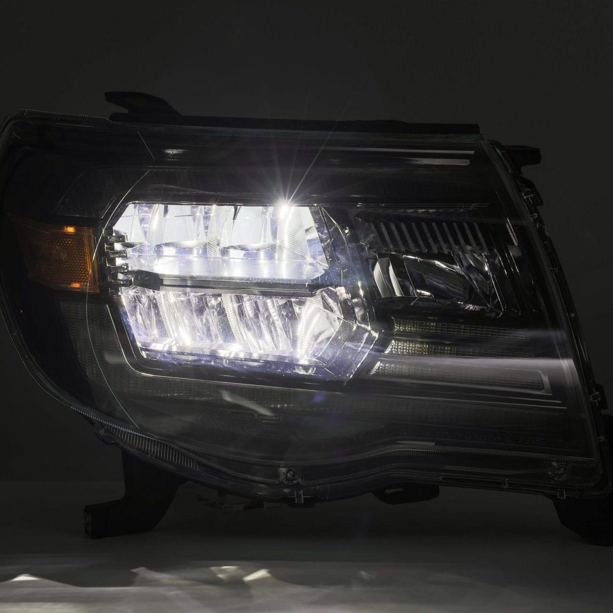 2005-2011 Toyota Tacoma | Alpharex LUXX-Series LED Crystal Headlights Alpha-Black - Truck Accessories Guy