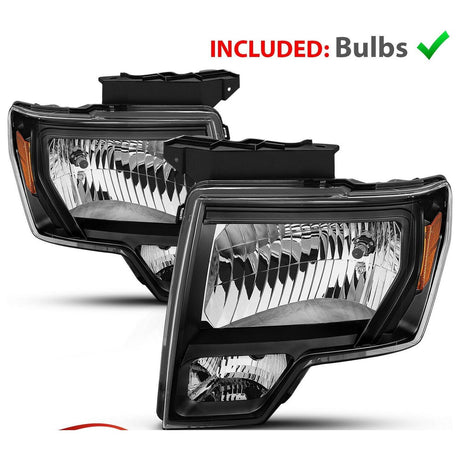 2009-2014 Ford F150 | Headlights Black - Truck Accessories Guy