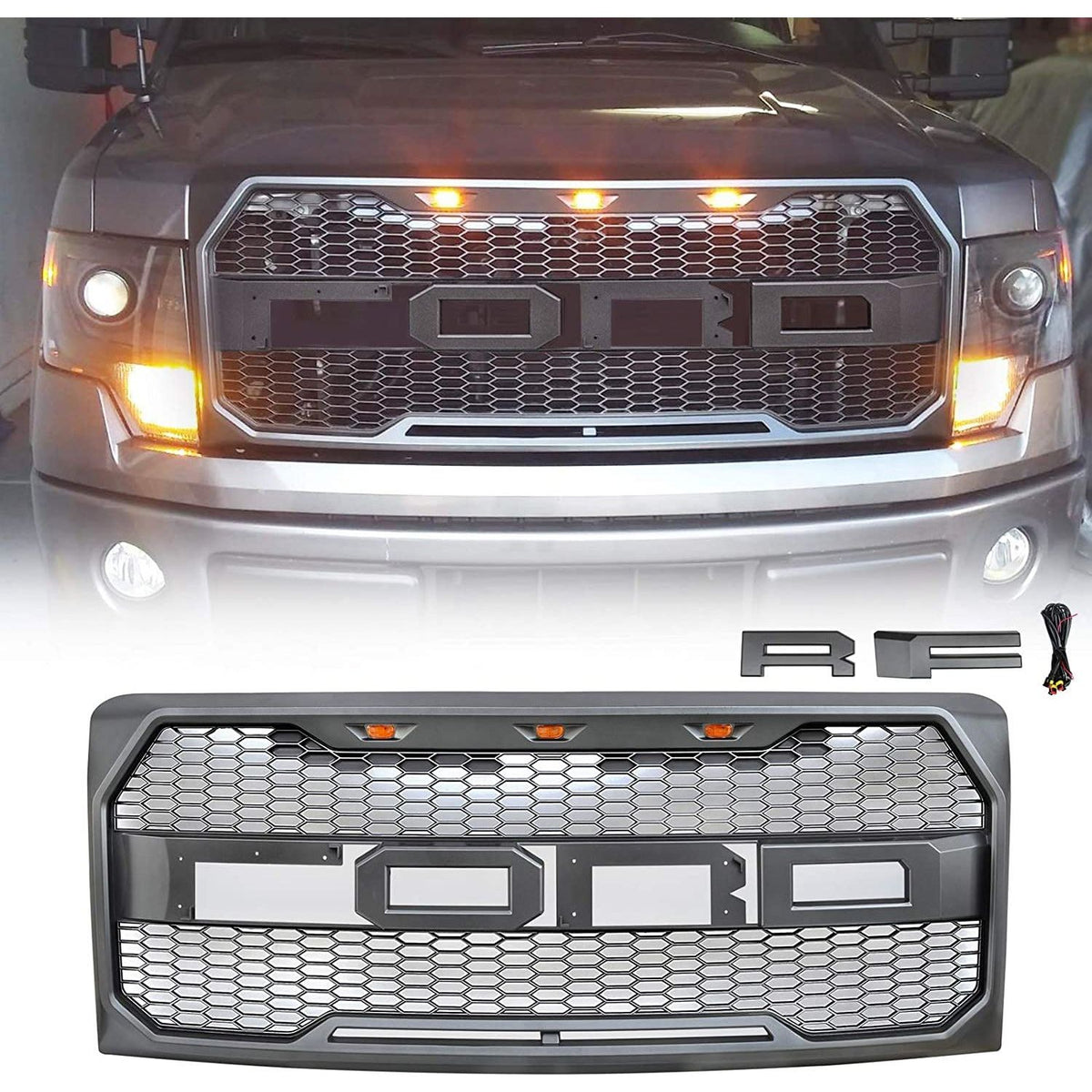 2009-2014 Ford F150 | Raptor Style Grille Black - Truck Accessories Guy