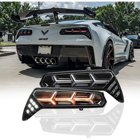2014-2019 Chevrolet Corvette C7 | Morimoto XB LED Tail Light Set - Smoked - TAG Motorsports