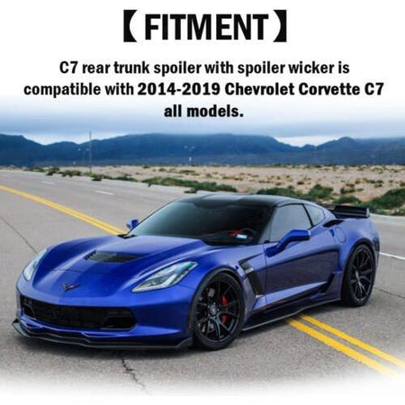 2014-2019 Chevrolet Corvette C7 | Z06 Z07 Stage 3 Style Rear Trunk Center Wickerbill Spoiler (Smoke Tinted) - TAG Motorsports