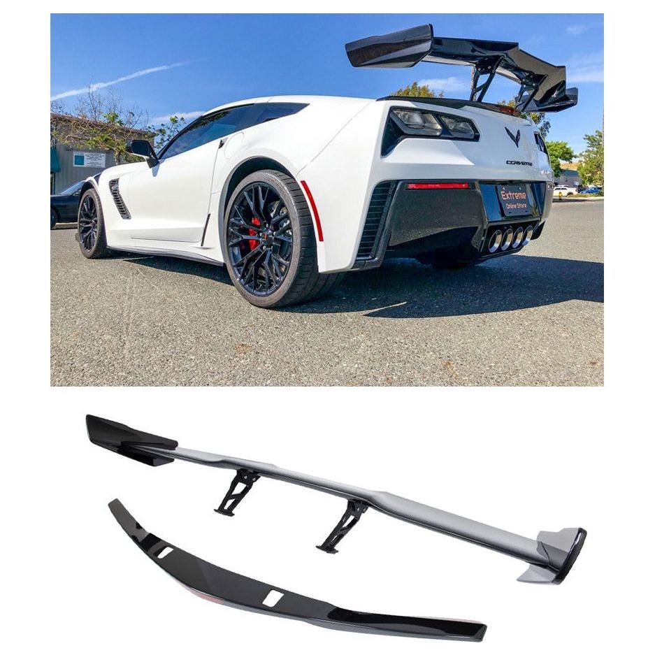 2014-2019 Chevrolet Corvette C7 ZR1 ZTK Conversion Rear Spoiler High Wing – Carbon Flash - NP Motorsports