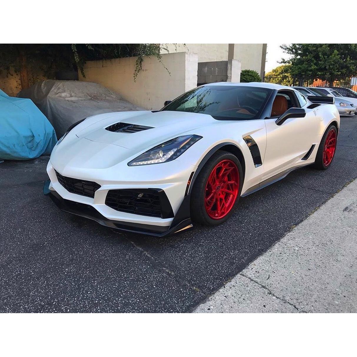 2014-2019 Chevrolet Corvette ZR1 Conversion Front Bumper Kit – Primer Black - NP Motorsports