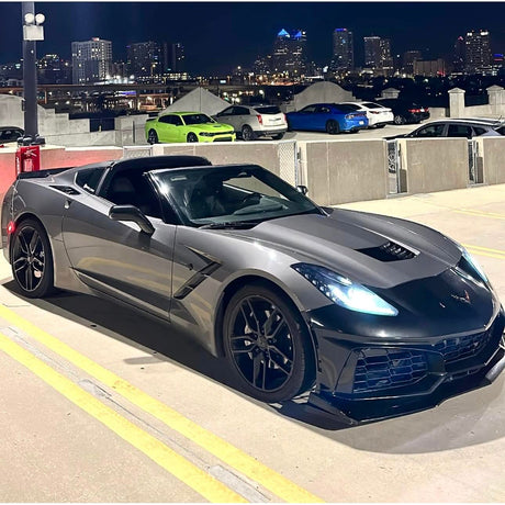 2014-2019 Chevrolet Corvette ZR1 Conversion Front Bumper Kit – Primer Black - NP Motorsports