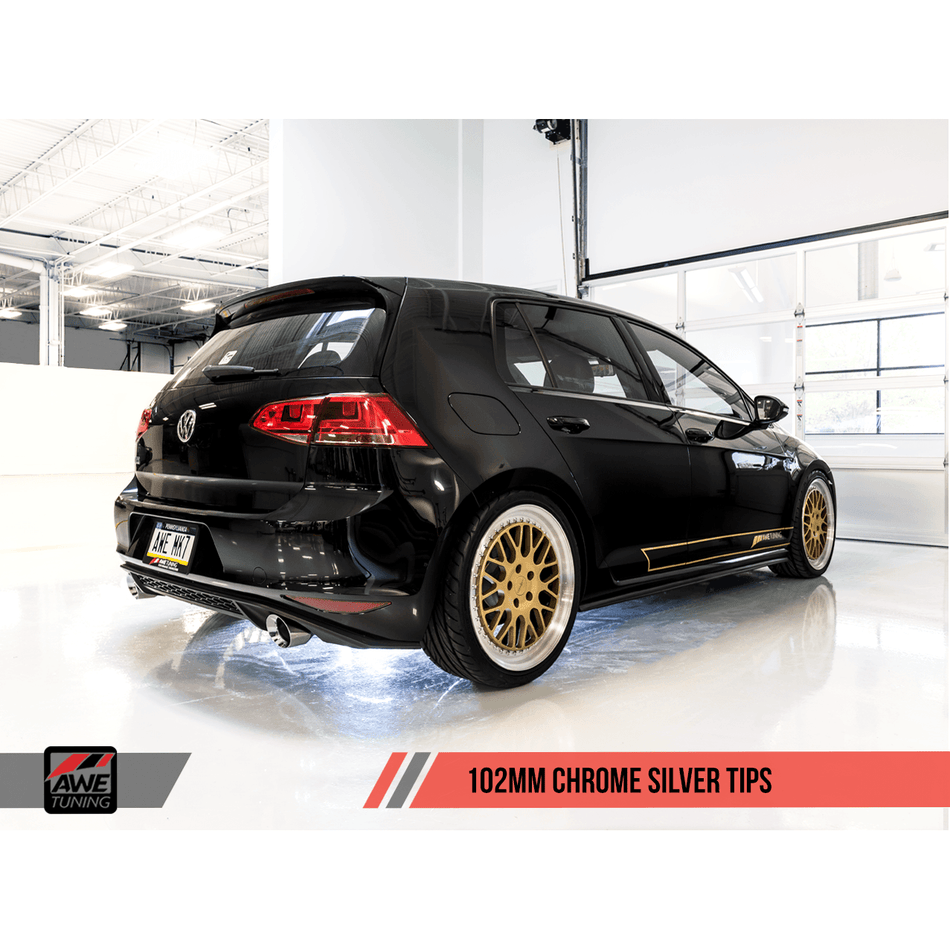 2015-2017 Volkswagen Golf GTI | AWE Tuning Track Edition Exhaust Chrome Silver Tips - 3020-32022 - TAG Motorsports