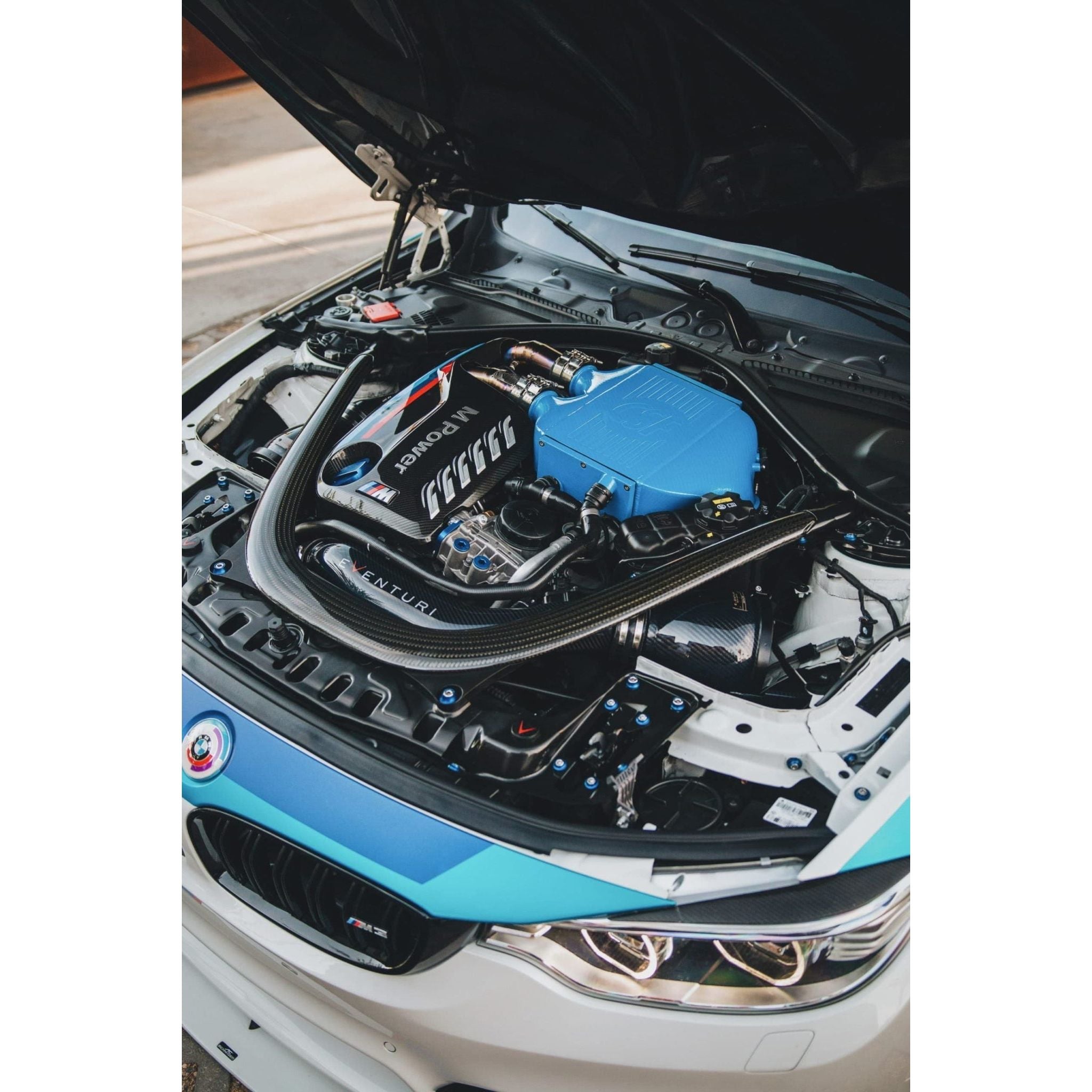 2015-2020 BMW M3/M4 - CSF Radiator Crinkle Black Finished Top Mounted Intercooler - NP Motorsports