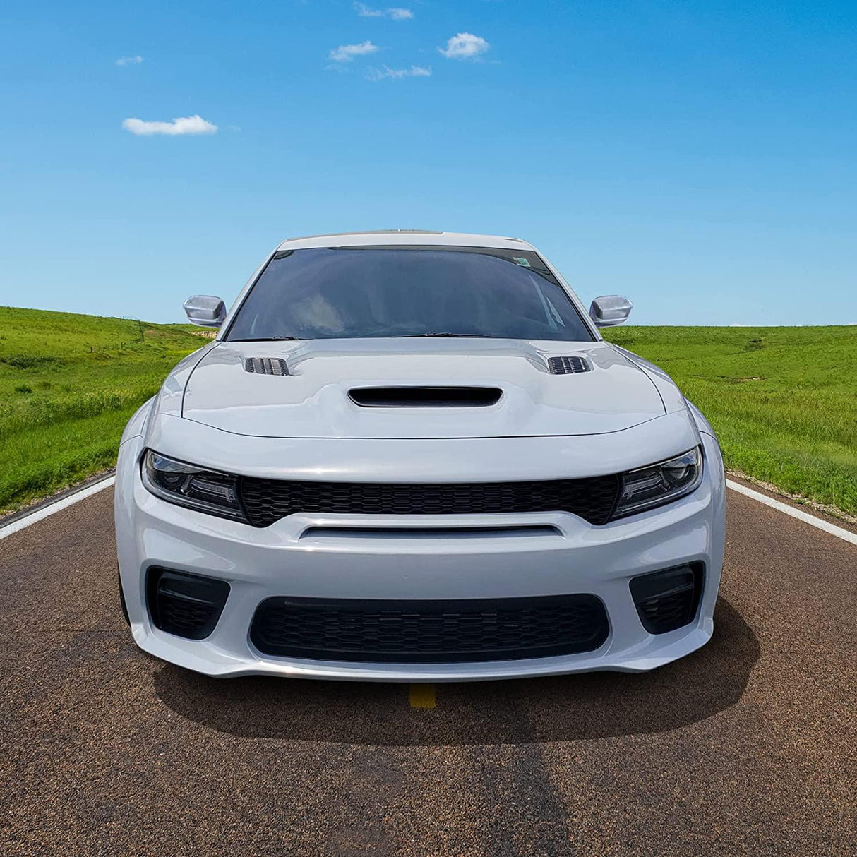 2015-2022 Dodge Charger Black SRT Redeye Widebody Style Hood Aluminum - Truck Accessories Guy