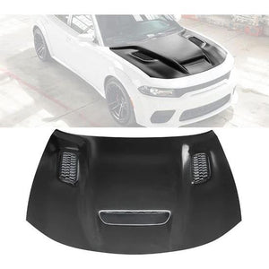 2015-2022 Dodge Charger Black SRT Redeye Widebody Style Hood Aluminum - Truck Accessories Guy