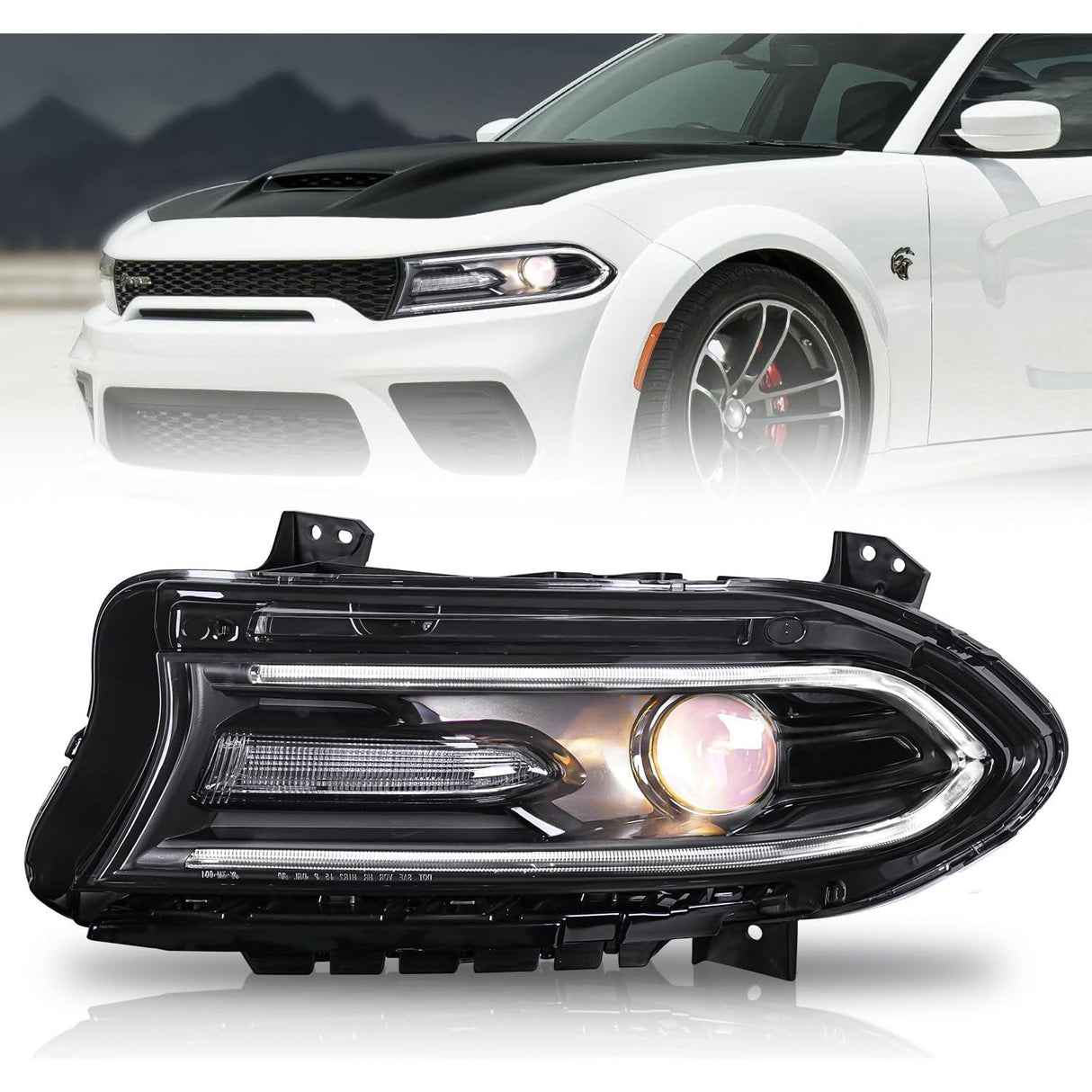 2015-2023 Dodge Charger -LED Projector Headlight Set - NP Motorsports