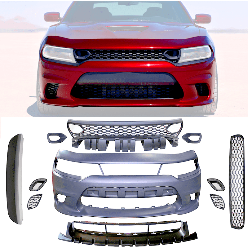 2015-2023 Dodge Charger SRT Style Front Bumper Complete Cover & Grille Set - Truck Accessories Guy