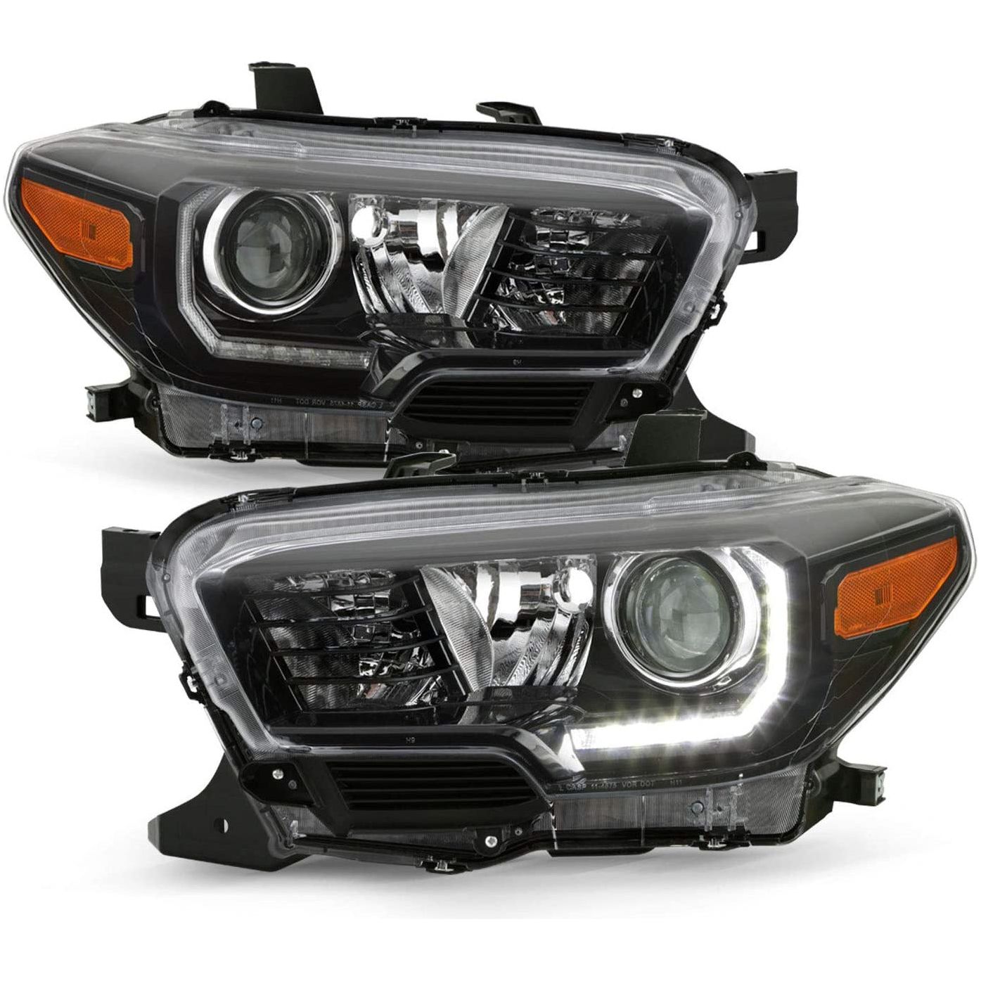 2016-2020 Toyota Tacoma Headlights | Black Headlights | W/ DRL - Truck Accessories Guy