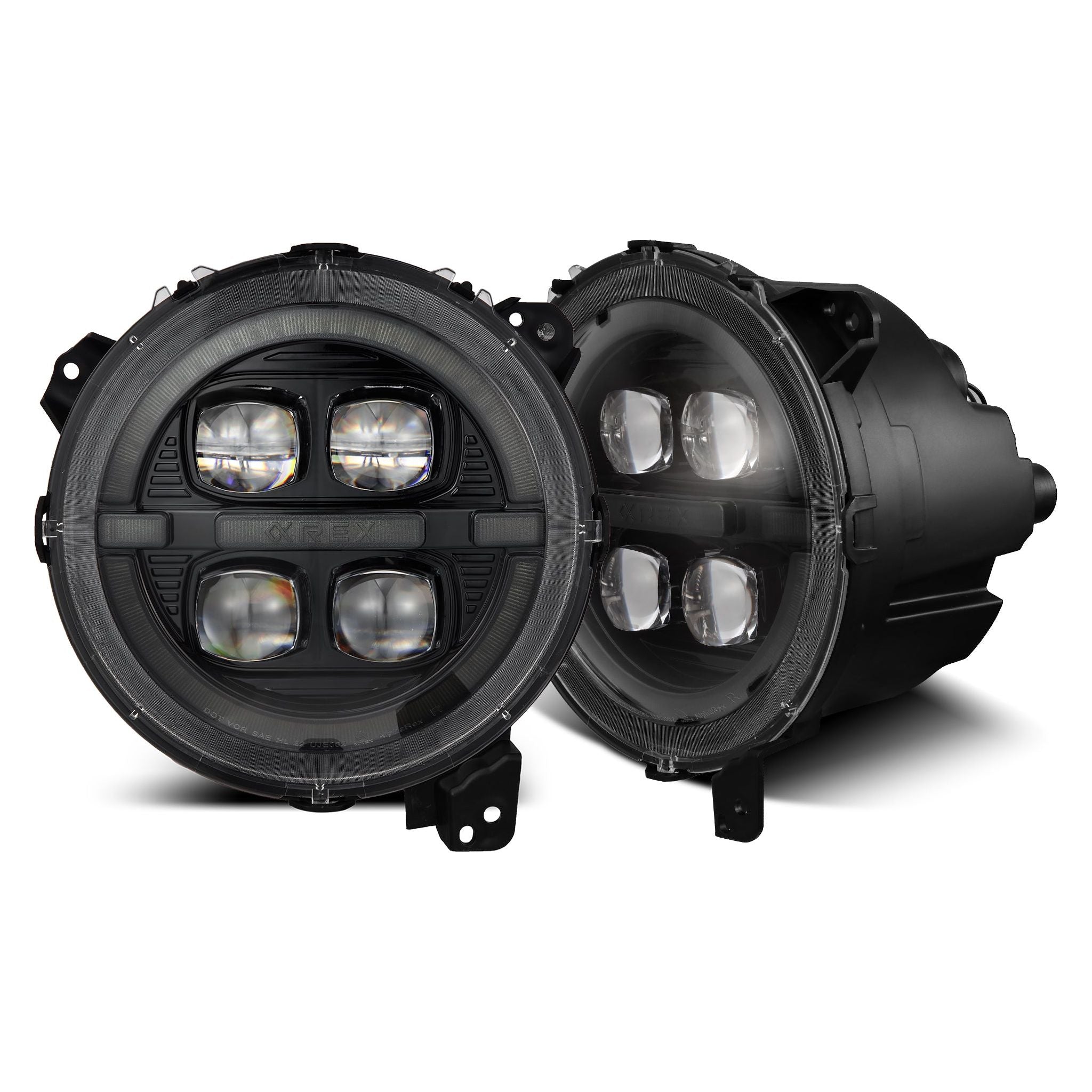 2018-2023 Jeep Wrangler / Gladiator - Alpharex NOVA LED Projector Headlights Alpha-black - NP Motorsports