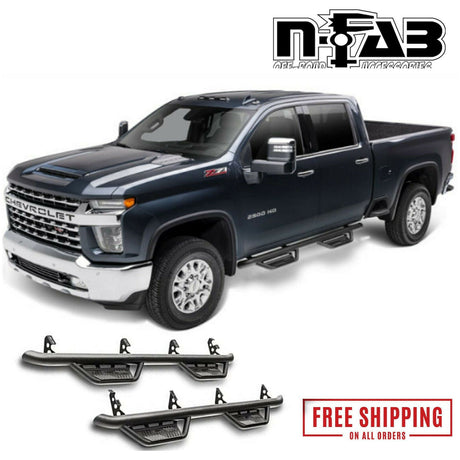 2019-2021 Chevy-GMC 1500, 20-21 2500 / 3500 (Next Generation) Crew Cab All Beds | N-Fab Podium LG Steps (Textured Black) - HPC1980CC-TX - Truck Accessories Guy