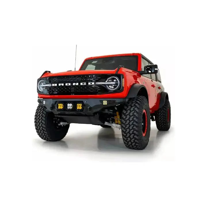 2021+ Ford Bronco | Addictive Desert Designs Bomber Front Bumper w/Mounts for 3 Baja Designs LP4 Lights - Truck Accessories Guy