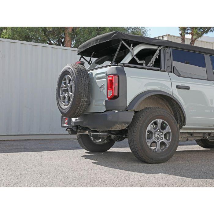 2021+ Ford Bronco | aFe Axle-Back Exhaust System Vulcan Series Stainless Steel With Dual Carbon Fiber 4" Tips - Truck Accessories Guy