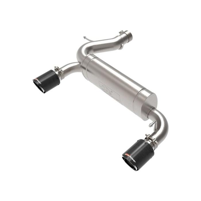 2021+ Ford Bronco | aFe Axle-Back Exhaust System Vulcan Series Stainless Steel With Dual Carbon Fiber 4" Tips - Truck Accessories Guy