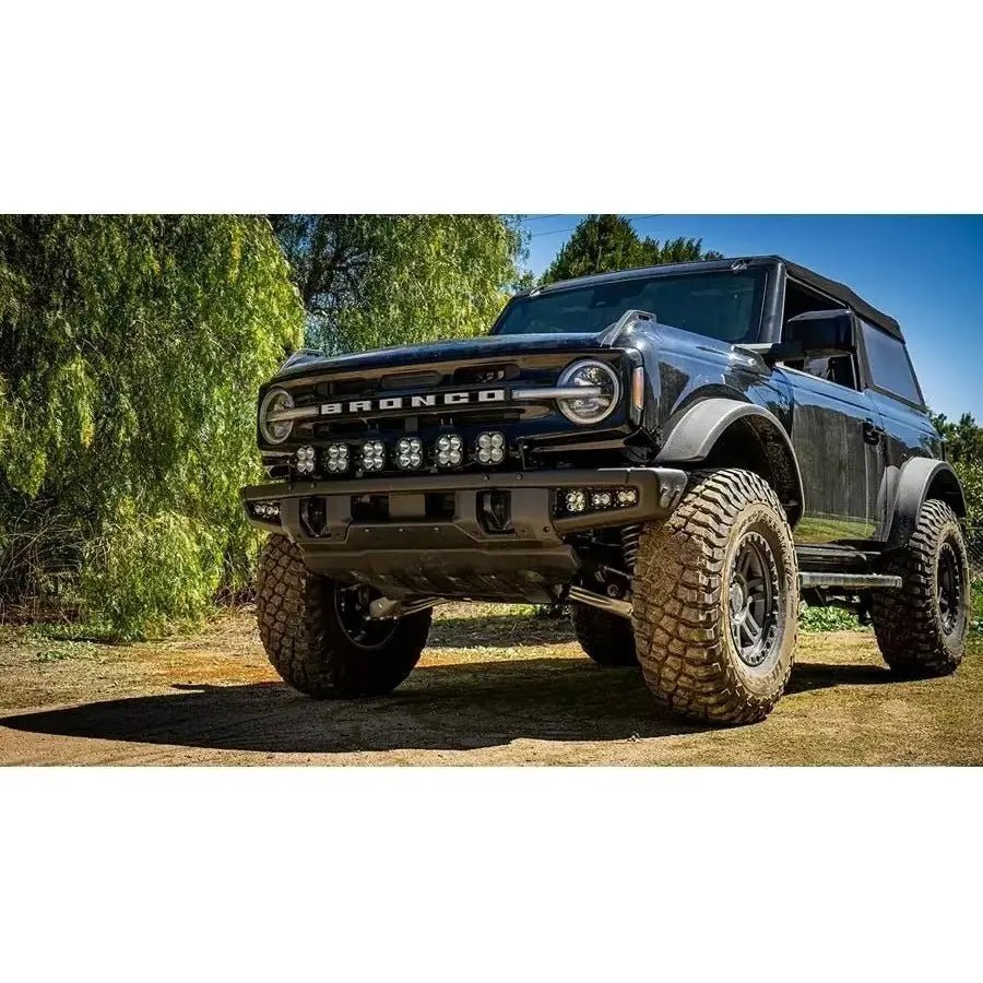 2021+ Ford Bronco | Baja Designs 6 XL Linkable Light Bar Kit Steel Bumper Mount w/Upfitter - Truck Accessories Guy