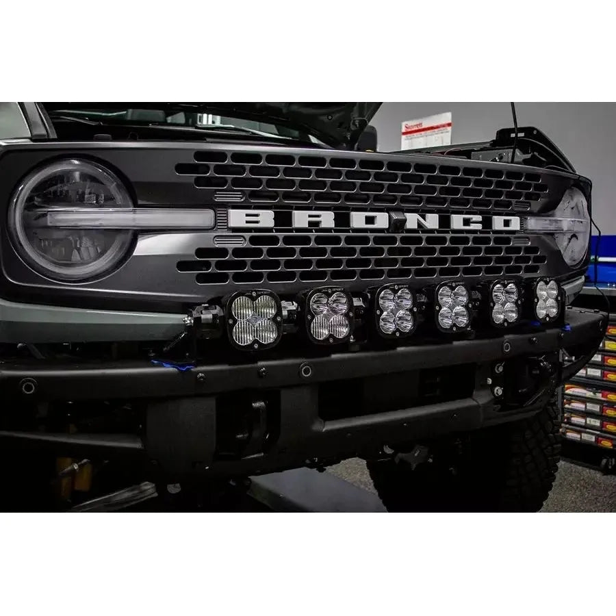 2021+ Ford Bronco | Baja Designs 6 XL Linkable Light Bar Kit Steel Bumper Mount w/Upfitter - Truck Accessories Guy