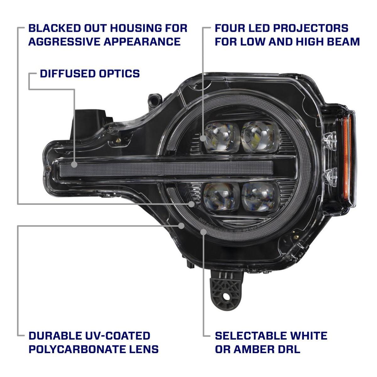 2021+ Ford Bronco - FORM Lighting LED Projector Headlights - Amber Or White DRL - NP Motorsports
