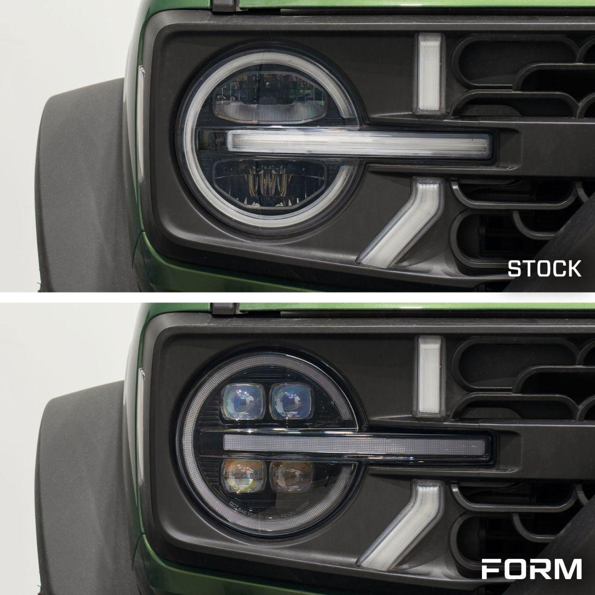 2021+ Ford Bronco - FORM Lighting LED Projector Headlights - Amber Or White DRL - NP Motorsports
