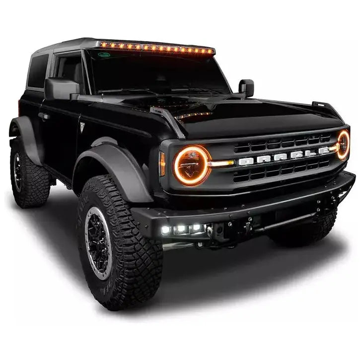 2021+ Ford Bronco | Oracle Lighting Integrated Windshield Rood LED Light Bar System Black - Truck Accessories Guy