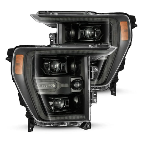 2021+ Ford F150 | AlphaRex LUXX-Series LED Projector Headlights Alpha Black - Truck Accessories Guy