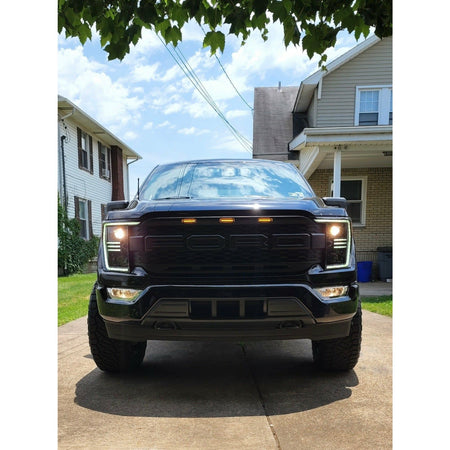 2021+ Ford F150 | AlphaRex LUXX-Series LED Projector Headlights Alpha Black - Truck Accessories Guy