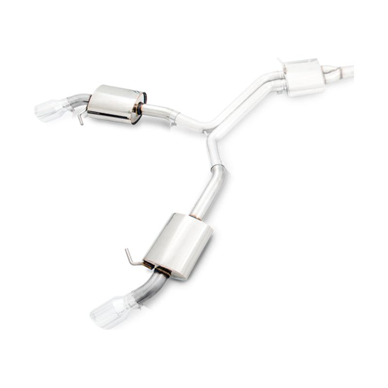 AWE Tuning Audi B9 A5 Touring Edition Exhaust Dual Outlet - Chrome Silver Tips (Includes DP)