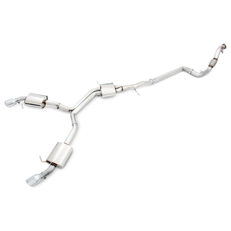 AWE Tuning Audi B9 A5 Touring Edition Exhaust Dual Outlet - Chrome Silver Tips (Includes DP)