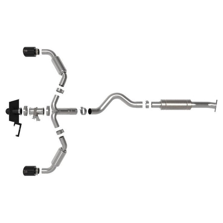 aFe 23-24 Toyota GR Corolla L3 1.6L (t) Gemini XV 3in to 2-1/2in Cat Back Exhaust w/ Black Tips - NP Motorsports